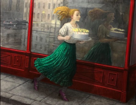 Mike Worrall la fille qui courait avec un gateau.jpg