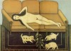 Morris Hirshfield nu sur le canapé avec trois chatons 1941 le dimanche elle était heureuse.jpg, déc. 2023