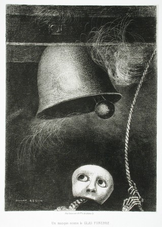 Odilon Redon À Edgar Poe Un masque sonne le glas funèbre A Mask Sounds the Death Knell 1882.jpg, avr. 2021