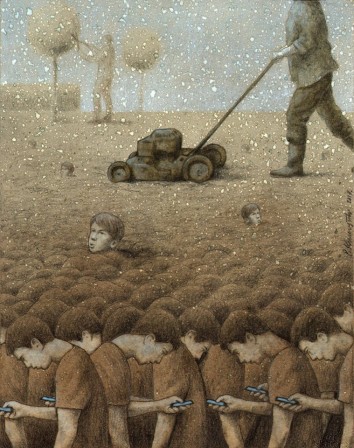 Pawel Kuczynski jardin parfait une tête qui dépasse.jpg