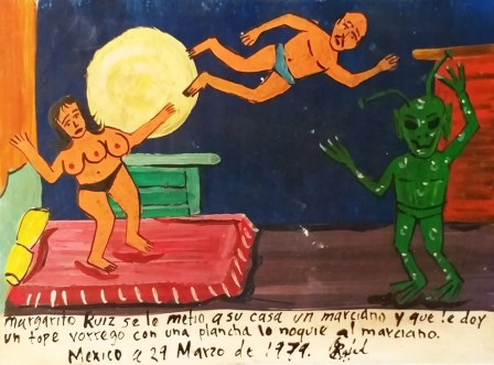 Rafael Rodriguez Contreras Mexico 1979 A martian got in Margarito Ruiz’ house Margarito gave him a head-butt like a ram and knocked the martian down.jpg, mai 2021