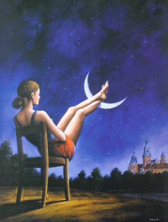 Rafal Olbinski la fille qui n'avait pas les pieds sur terre.jpg, août 2020