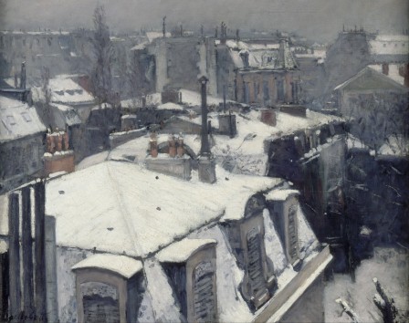 Rooftops in the Snow snow effect 1878 by Gustav Caillebotte French 1848–1894 bonjour les passoires thermiques.jpg, févr. 2024