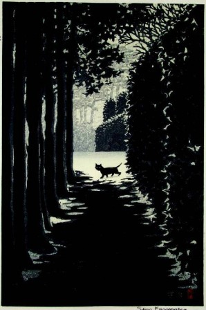 Shirō Kasamatsu Moonlight Night Cat Tsukiyo 1958 chat au clair de la lune.jpg, nov. 2021