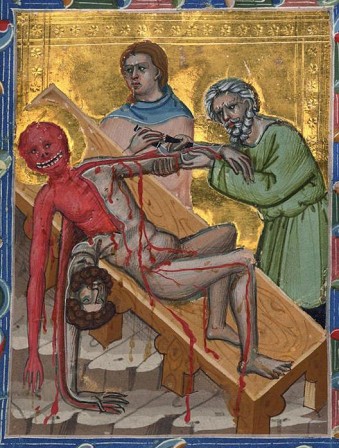 martyrdom of Saint Bartholomew Hungarian Anjou legendary, Italy or Hungary c. 1325-1335 NY, The Morgan Library &amp;amp; Museum, MS M.360.21 vaccin.jpg, janv. 2021