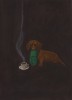 Aleksandra Waliszewska chaussons chien pantoufles et café