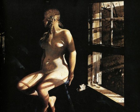 Andrew Wyeth, Lovers, 1981 nu fenêtre ouverte