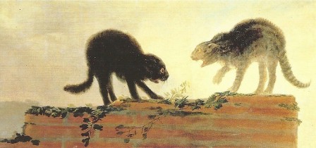 Goya (Francisco de Goya y Lucientes) Cats fighting 1786. Oil on canvas combat de chats
