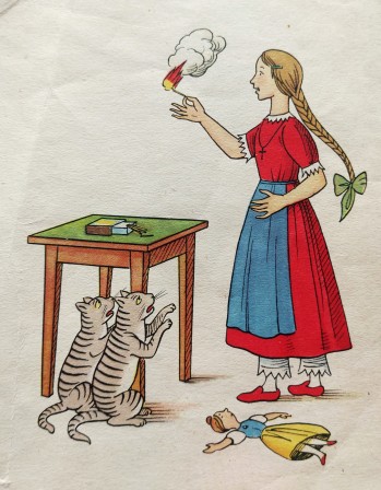 Heinrich Hoffmann illustration for German children’s book “Der Struwwelpeter” (‘Shock-Headed Peter’) chat feu manifestations