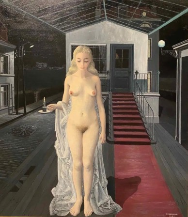 Paul Delvaux Chrysis 1967 une bougie dans la nuit