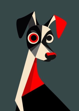 Ramin Nasibov attention à la géométrie abstraite du chien Bauhaus