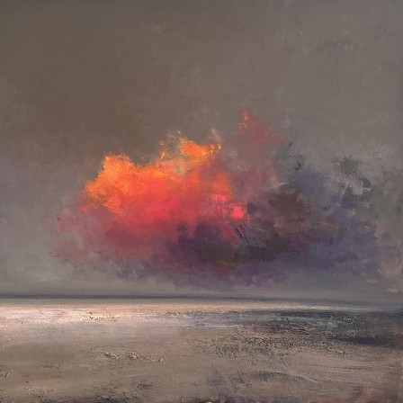 Richard K. Blades, ‘Sunday’s Cloud’ Oil on panel, 76 x 76cm nuage rouge il est cinq heures