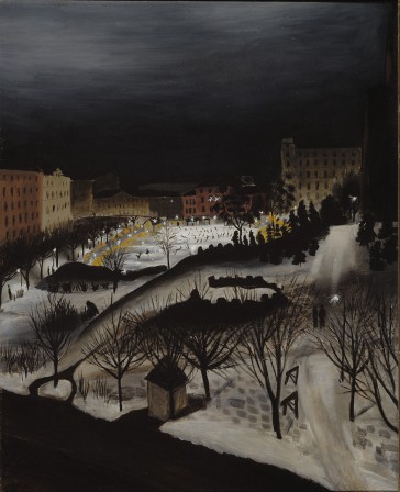 Sulho Sipilä (Finnish, 1895-1949), The Skating Rink, 1932. Oil on canvas patinoire de nuit