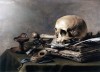 Vanitas Still Life, 1630, by Pieter Claesz (c. 1597-1660) tête de mort les dents sur le bureau