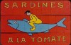 un homme chevauchant une sardine, prêt à affronter l'adversité
