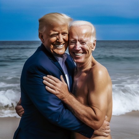 Donald Trump et Joe Biden à la plage tout est pardonné.jpg, juin 2023