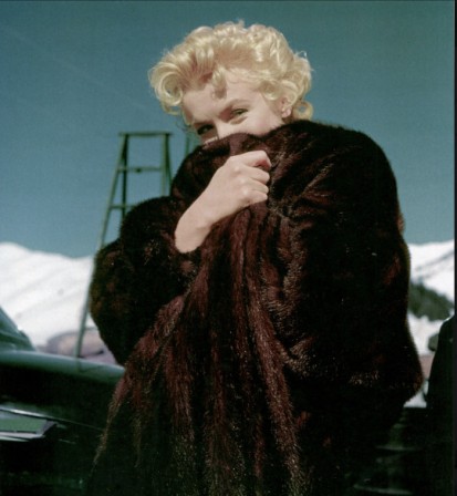 Marilyn on the set of Bus Stop 1956 Photo by Milton Greene frileuse fourrure.jpg, janv. 2023