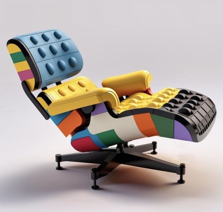 fauteuil Eames Lego designer et artiste Vjeko dessine le fauteuil pour ta retraite.jpg, mars 2023