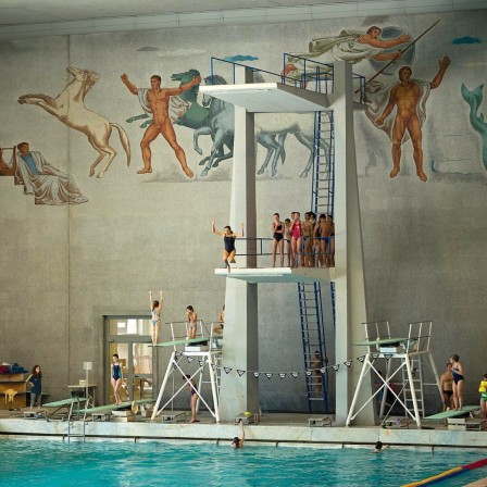 Costantino Costantini, Palazzo delle Terme, 1938, Foro Italico, Rome, commandée par Mussolini dans les années 1920, mosaïques Angelo Canevari et Giulio Rosso photo Adam Eastman 2014 dans les piscines fascistes