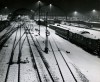 les voies de la gare de Hambourg sous la neige