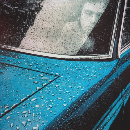 Peter Gabriel cover art 1977 design and photography by Hipgnosis voiture bleue il a plu pluie.jpg, janv. 2024