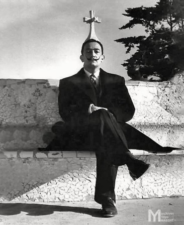 Salvador Dalí (Spanish, 1904 - 1989) in Gaudi’s Parc Güell, Barcelona, 1953 - by Francesc Català-Roca (1922 - 1998), Spanish Saint Dali priez pour nous