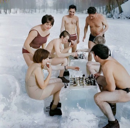 URSS, 1969 hiver tournoi d'échecs dans la neige